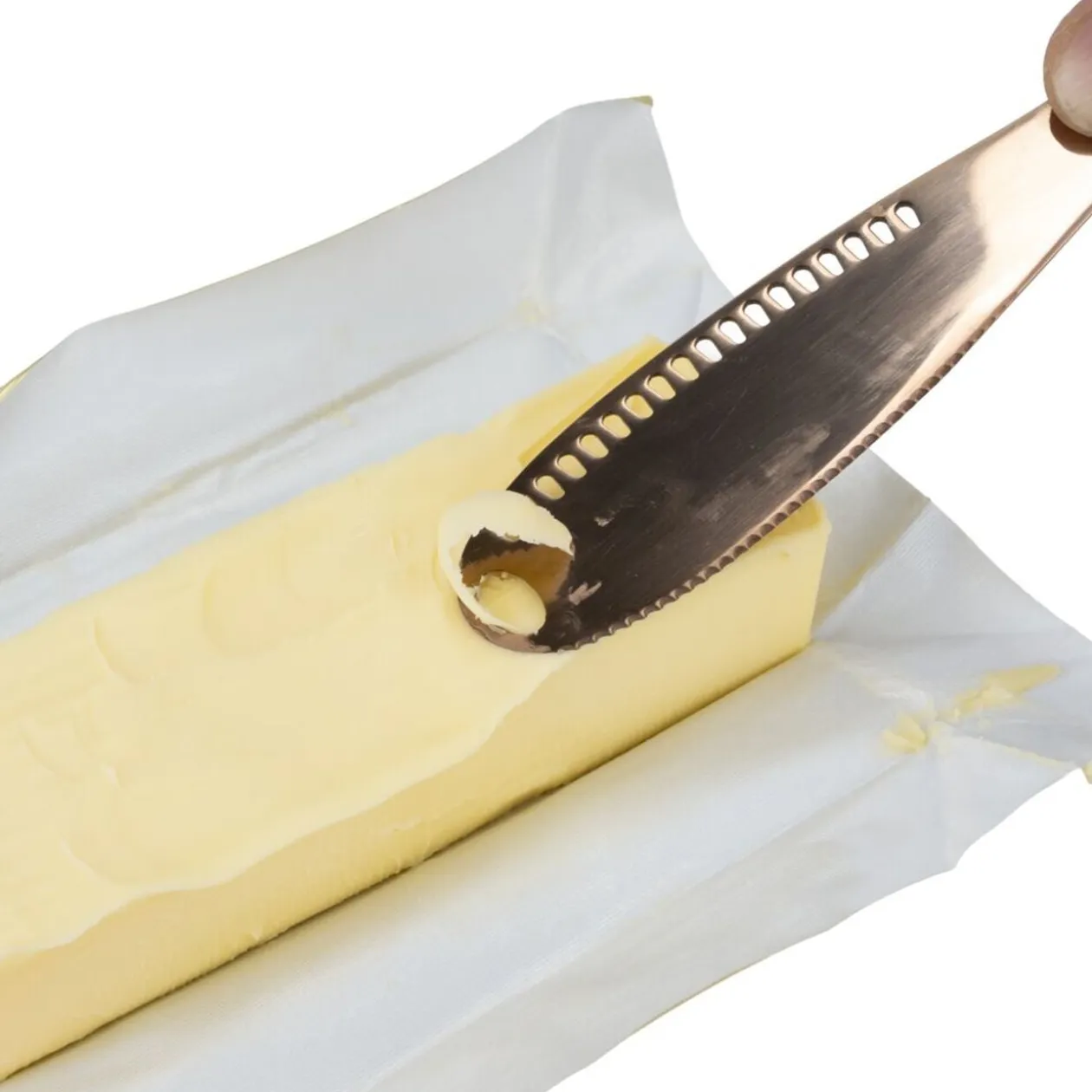 Couteau à beurre inox 4 fonctions L20,5cm (2 modèles)