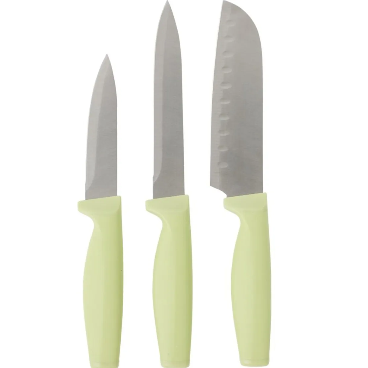 Couteau de cuisine x3 manche ergonomique et antidérapant vert clair < Gifi