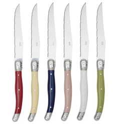 Couteau à steak inox et ABS x6 < Gifi