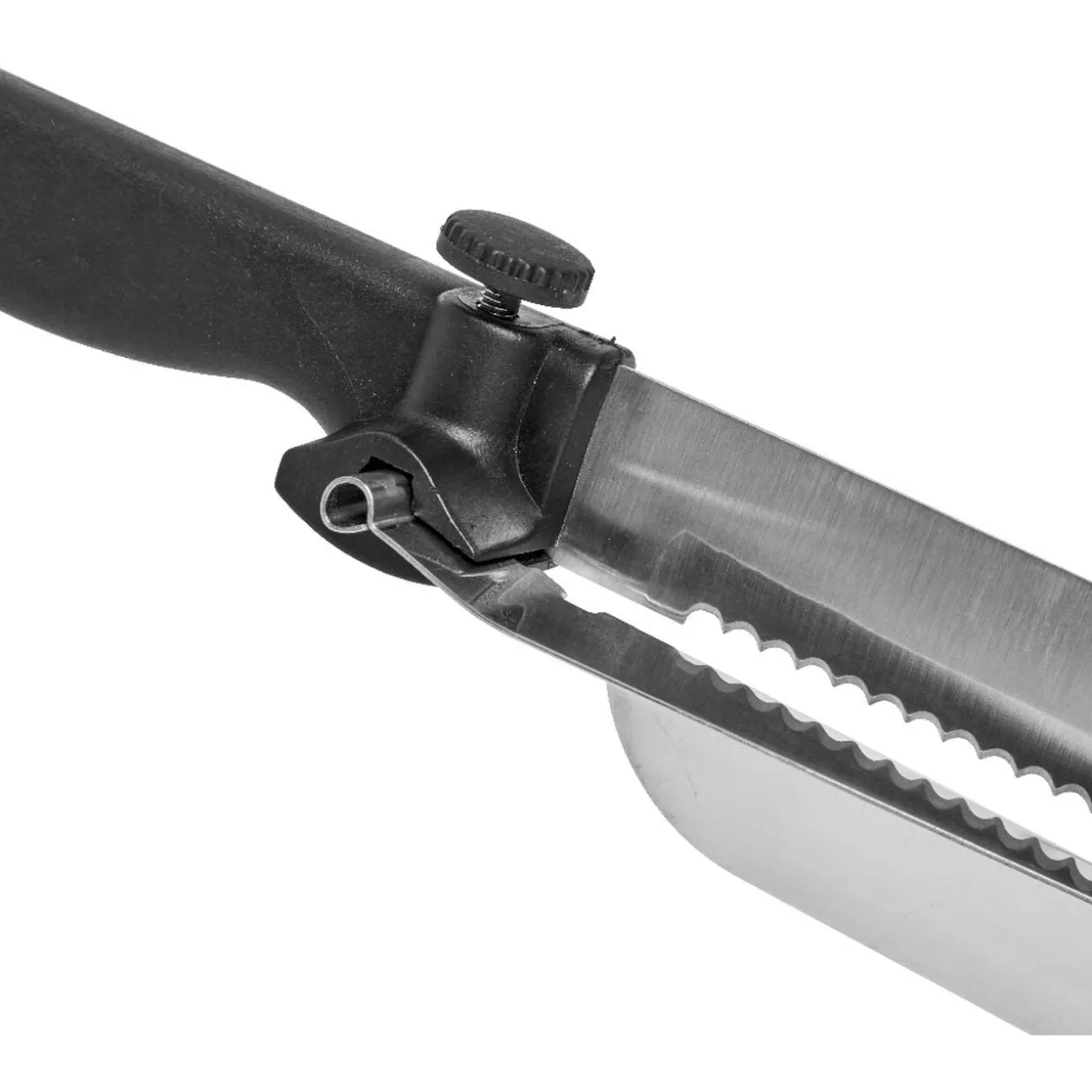 Couteau à trancher réglable noir en inox