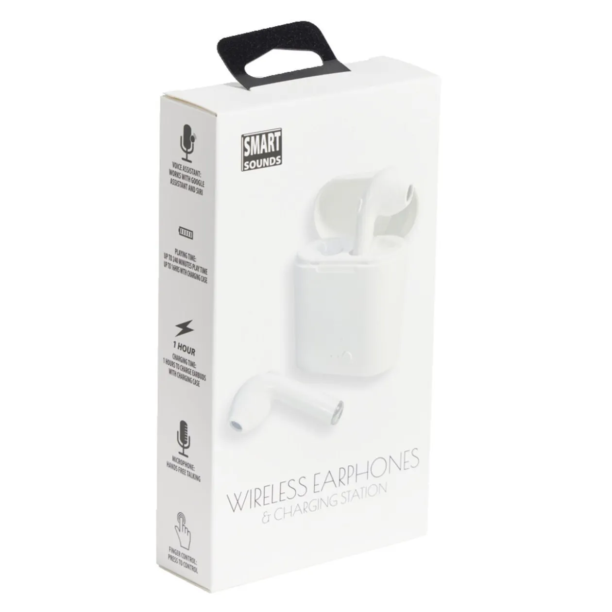 Écouteurs Bluetooth avec étui de charge blanc