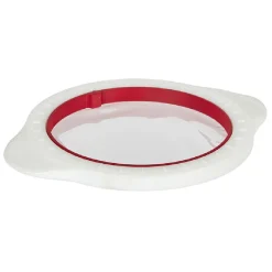 Couvercle alimentaire x2 blanc et rouge Ø25 et Ø31cm