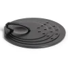 Couvercle rond avec poignée acier noir Ø30cm < Gifi