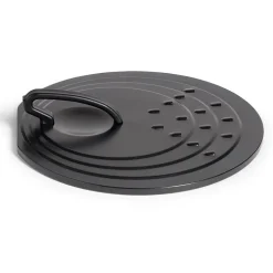 Couvercle rond avec poignée acier noir Ø30cm < Gifi