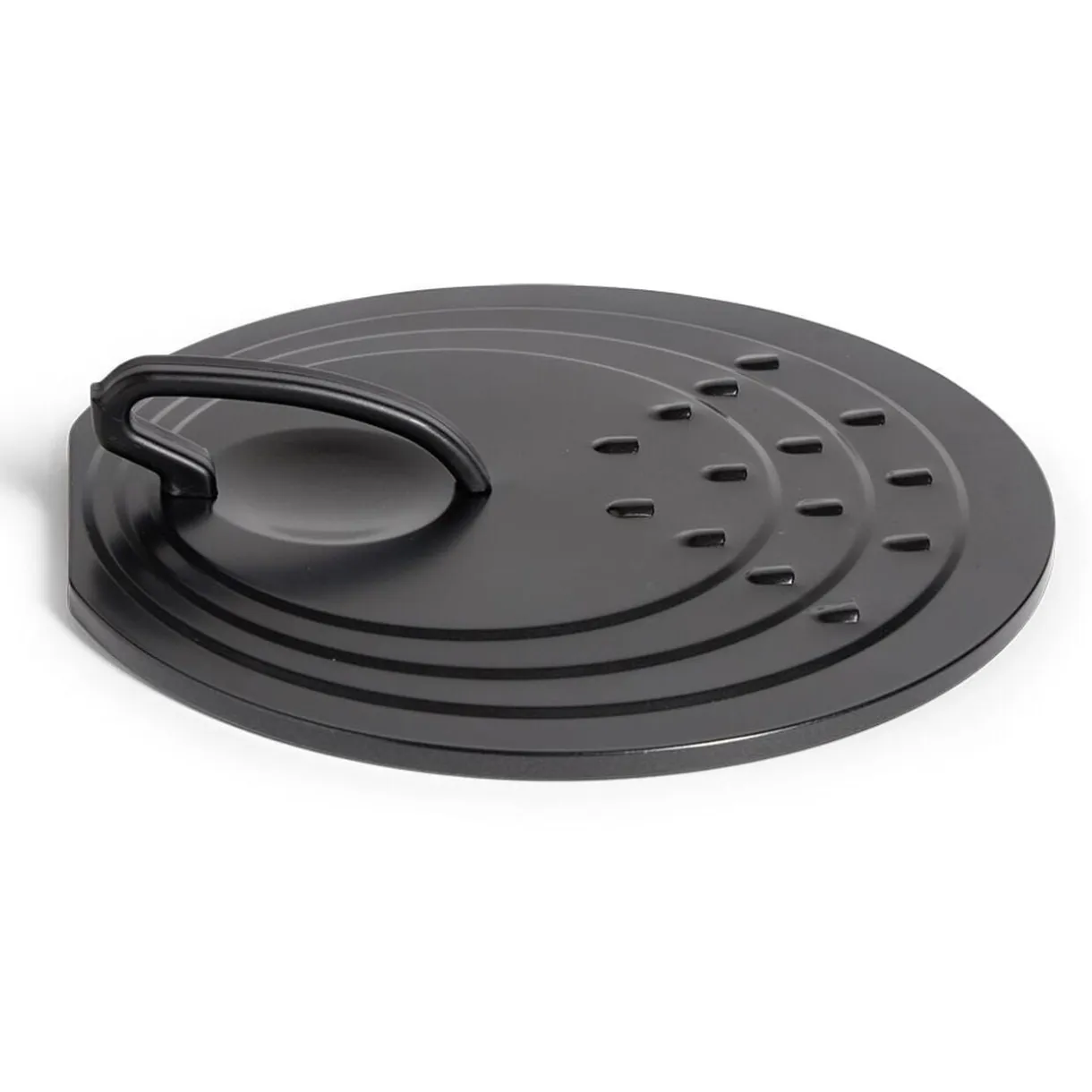 Couvercle rond avec poignée acier noir Ø30cm < Gifi
