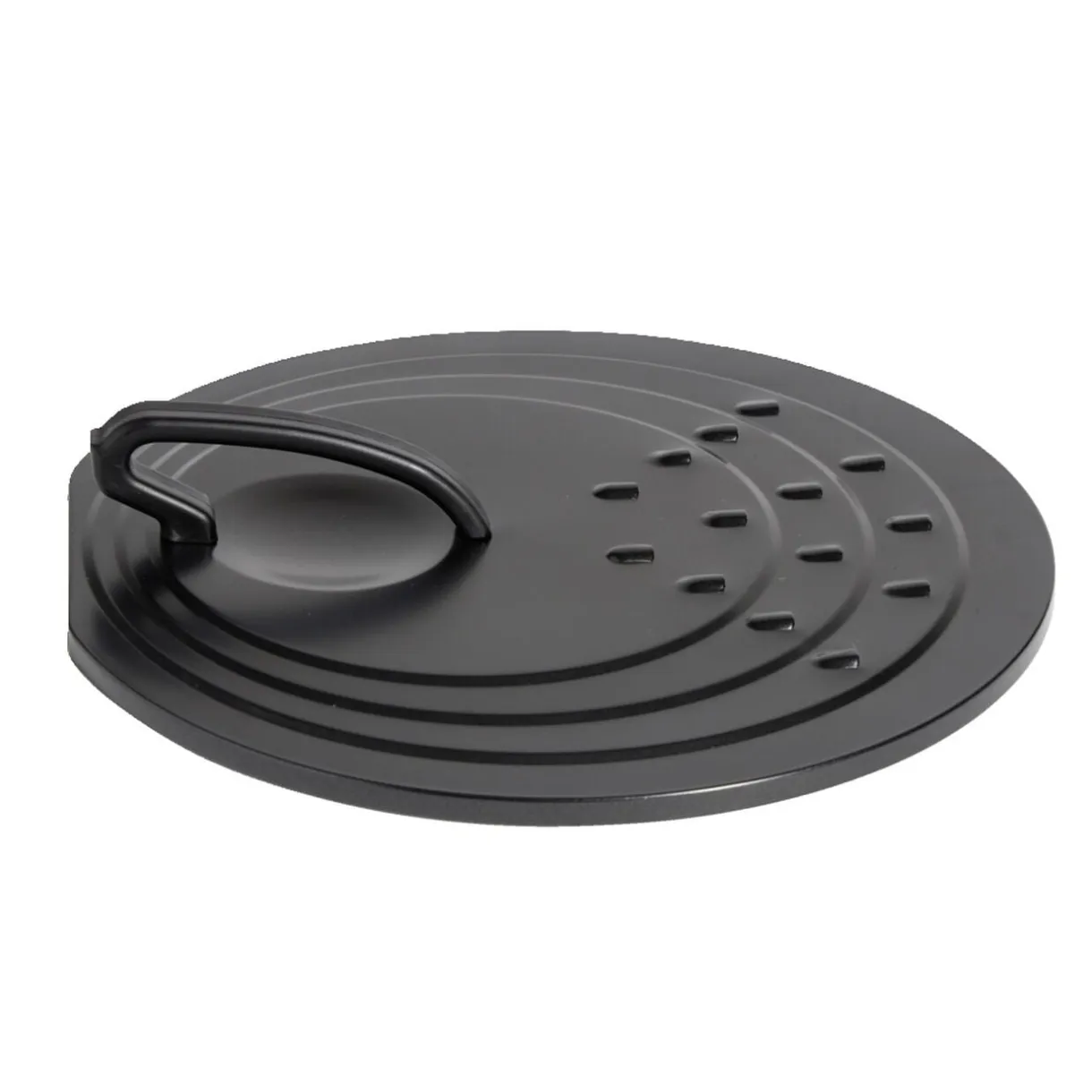 Couvercle rond avec poignée acier noir Ø30cm < Gifi