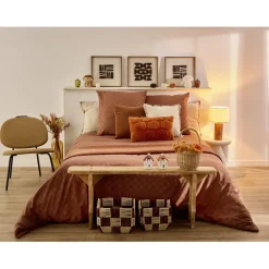Couvre-lit 2 personnes velours matelassé 220x240cm (2 modèles) < Gifi Online