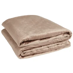 Couvre lit 2 personnes velours en pinsonic 220x240cm beige ou marron < Gifi Clearance