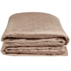 Couvre lit 2 personnes velours en pinsonic 220x240cm beige ou marron < Gifi Clearance