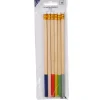 Crayon à papier bois multicolore avec gomme x6