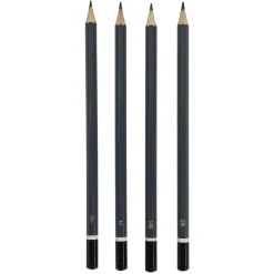 Crayons de bois graphiques 4 pièces HB/2H/H/2B H17cm < Gifi Clearance