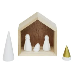 Crèche céramique et bois H15,5cm < Gifi
