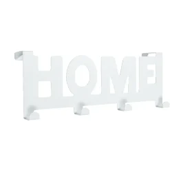 Crochet de porte HOME en métal blanc ou noir 36,5x16,5cm - 2 modèles