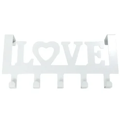 Crochet de porte LOVE en métal blanc ou noir 36,5x16,5cm - 2 modèles