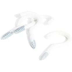 8 crochets ouverts en acier plastifié blanc - 4x30 mm