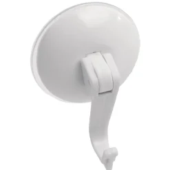 Crochet ventouse x4 blanc plastique