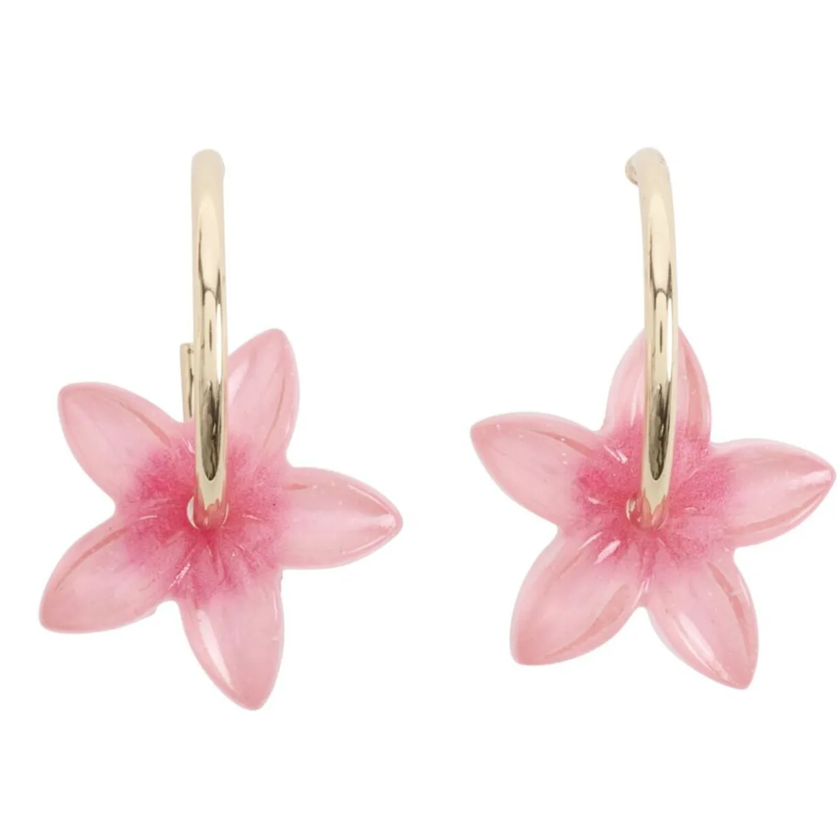 Créoles fleur de tiaré époxy et inox doré Ø2,5cm < Gifi New