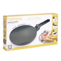 Crépière inversée électrique en alu noir Ø24cm 800W