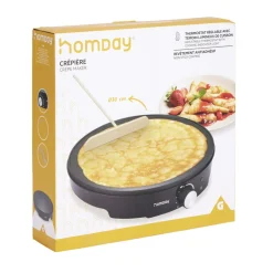 Crépière électrique en alu noir Ø30cm 1200W < Gifi Discount