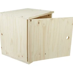 Cube de rangement 1 porte pin naturel < Gifi New