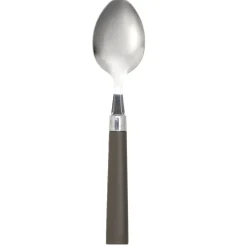 Cuillère à soupe acier x4 avec manche plastique gris L18cm < Gifi Discount