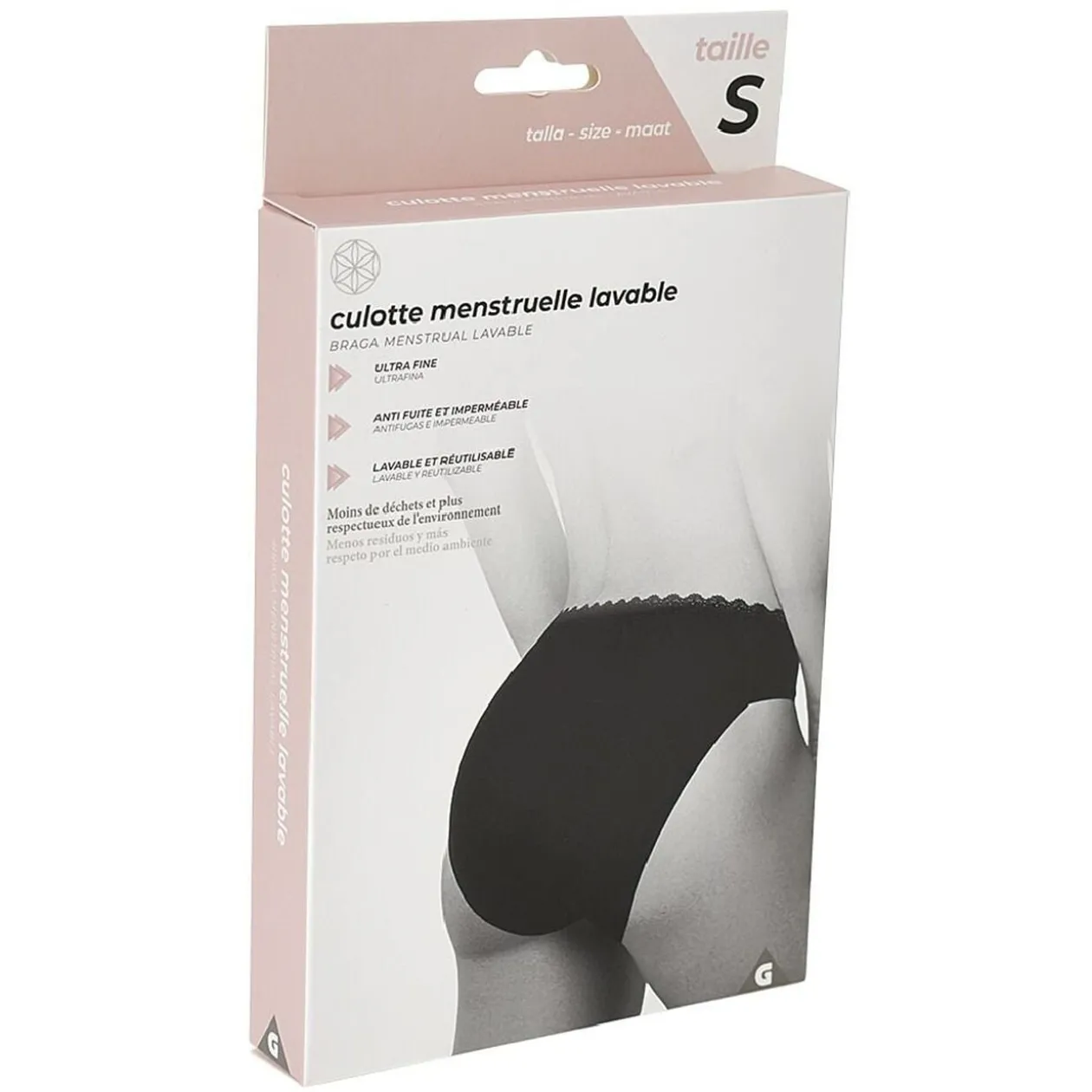 Culotte menstruelle lavable noir Taille S