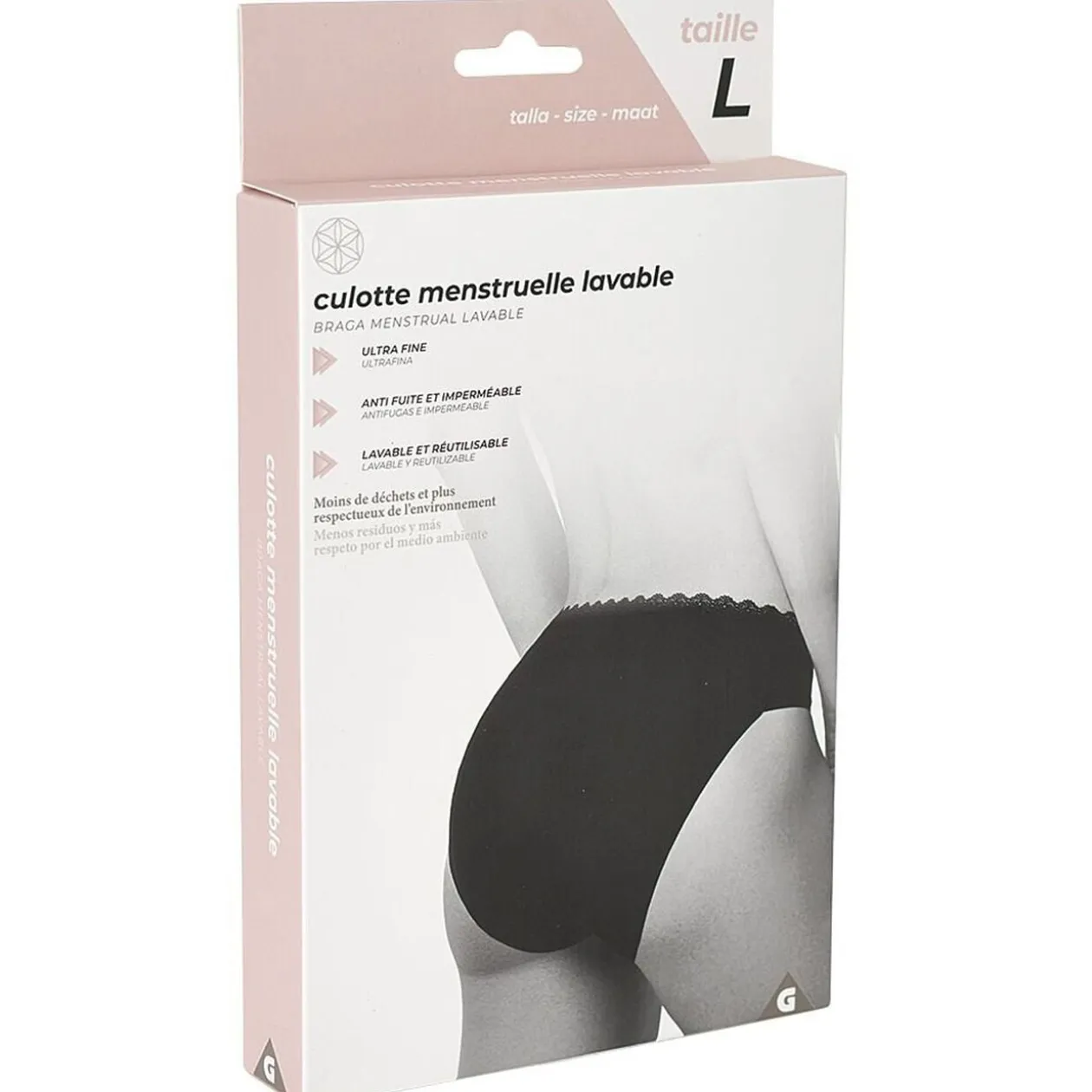 Culotte menstruelle lavable noir Taille L