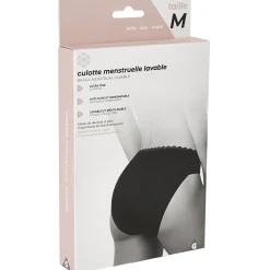 Culotte menstruelle lavable noir Taille M < Gifi Clearance