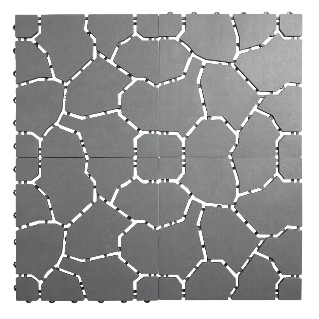 Dalle de chemin x5 clipsable imitation pierre grise 29x29cm