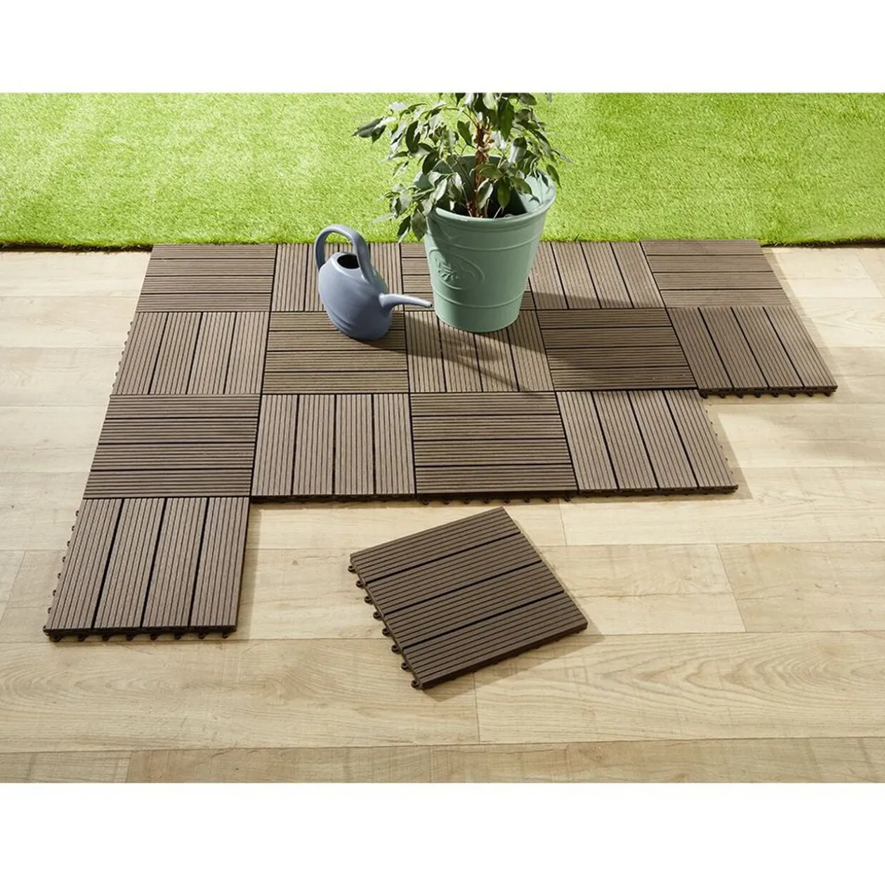 Dalle de jardin clipsable noir x4