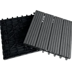 Dalle de jardin clipsable noir x4