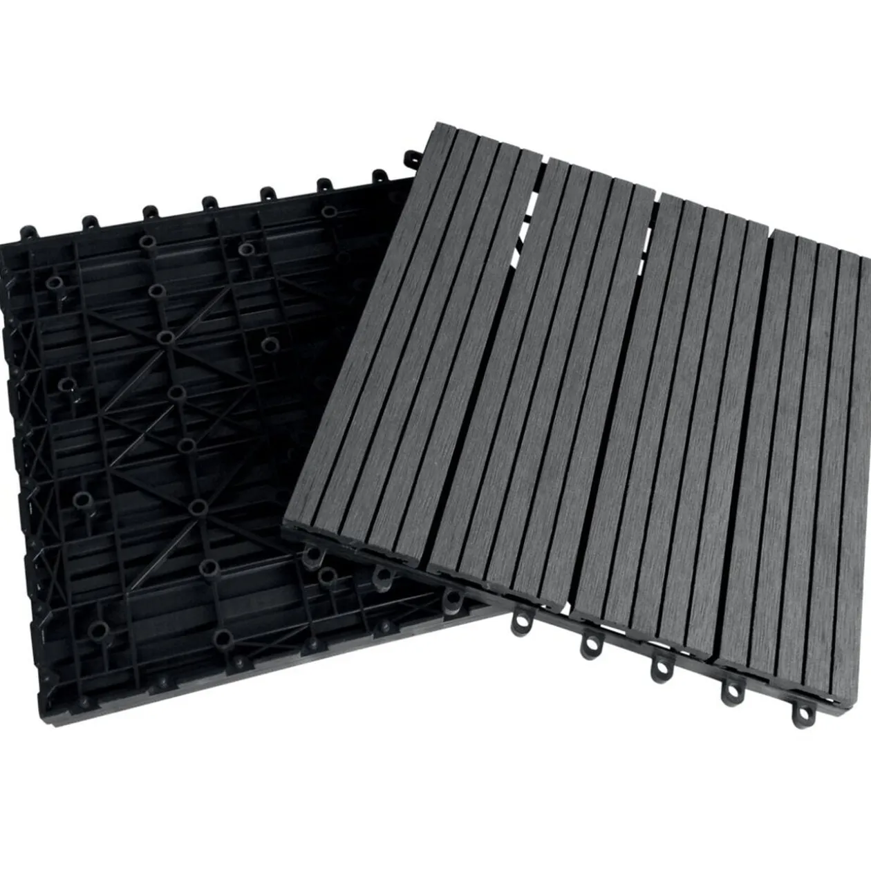 Dalle de jardin clipsable noir x4