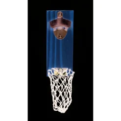 Décapsuleur mural basketball en bois 8x5xH20cm