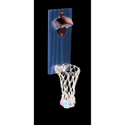 Décapsuleur mural basketball en bois 8x5xH20cm