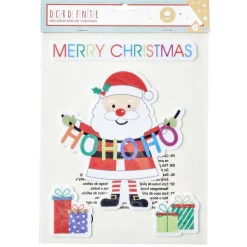 Déco fenêtre feutre adhésif Merry Christmas avec Père Noël L19xH25cm < Gifi Sale