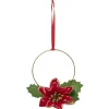 Déco fleur poinsettia à suspendre rouge et doré 13x13cm < Gifi Clearance