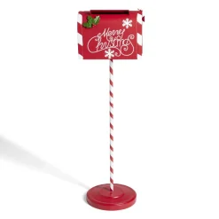 Décoration boîte aux lettres de Noël rouge et blanche H100cm