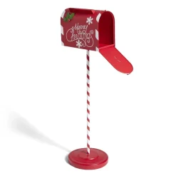Décoration boîte aux lettres de Noël rouge et blanche H100cm