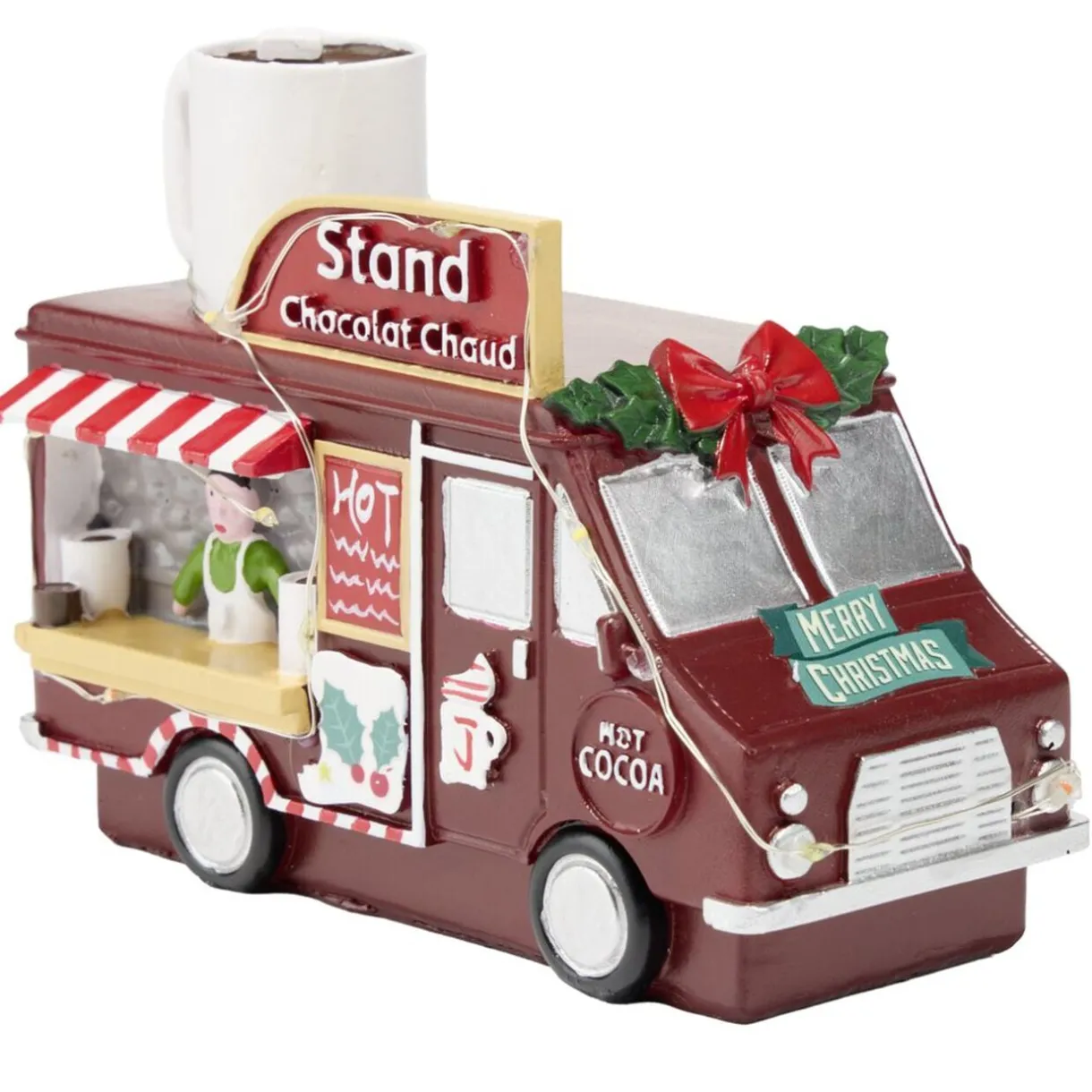 Décoration de Noël camion stand chocolat chaud résine 14,5x7xH11cm < Gifi Sale