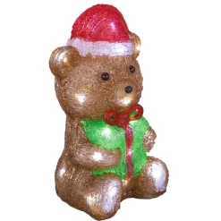Décoration de Noël ext ourson avec cadeau acrylique 30LED blanc froid H30cm