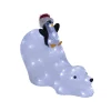 Décoration de Noël ext ours toboggan avec pingouin 50LED blanc froid H30cm