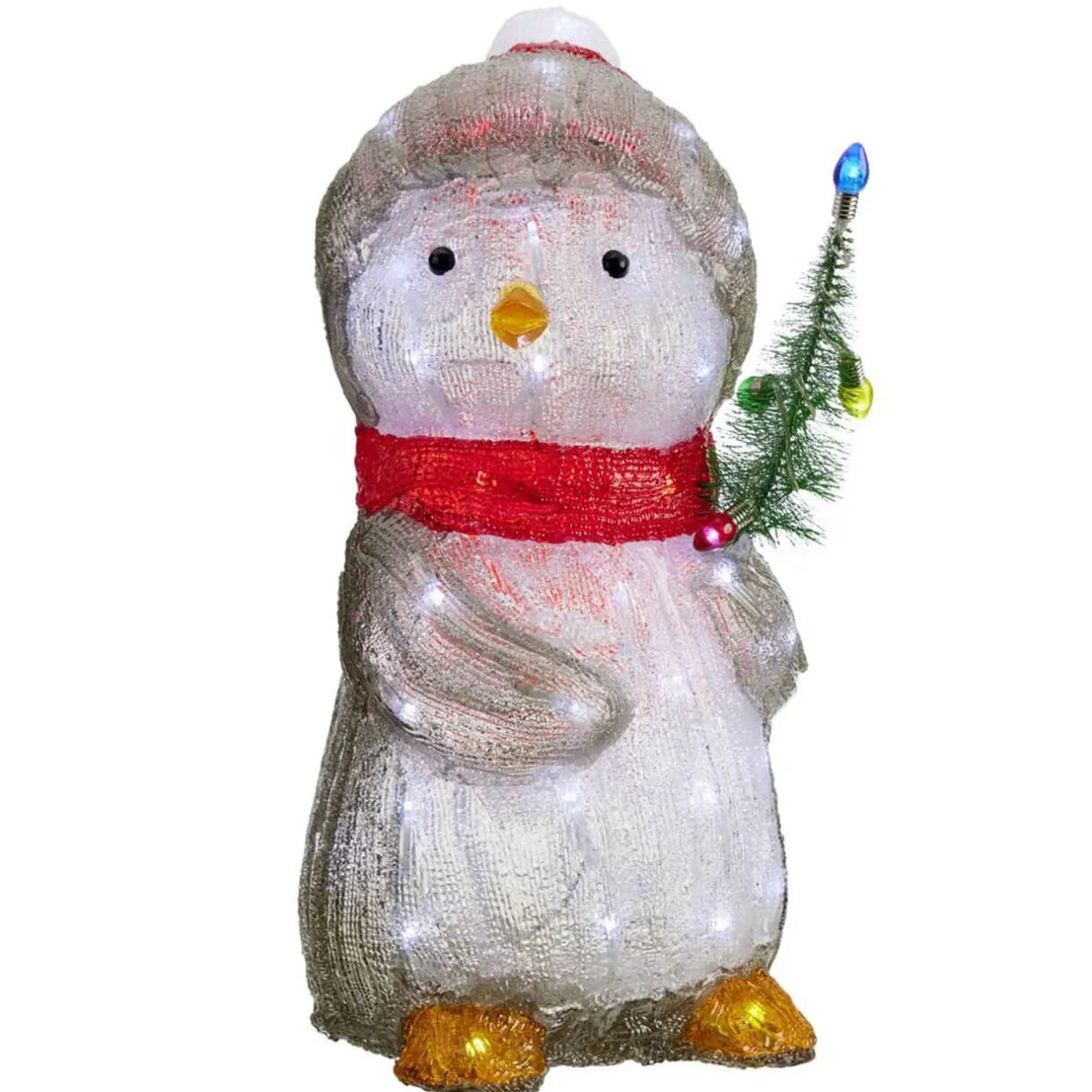 Décoration de Noël extérieure lumineuse pingouin LED blanc froid 20x20xH43cm < Gifi Online