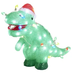 Décoration de Noël extérieure lumineuse dinosaure LED blanc froid 56x22xH35cm