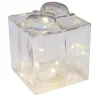 Décoration de Noël LED cadeau lumineux irridescent transparent 12x12xH13cm
