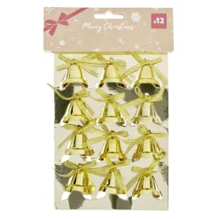 Décoration de Noël mini cloche brillante 12 pièces Ø3xH3,5cm (3 modèles)