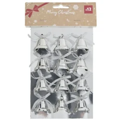 Décoration de Noël mini cloche brillante 12 pièces Ø3xH3,5cm (3 modèles)