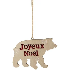 Décoration de Noël ours en bois à suspendre H.7 cm < Gifi Sale