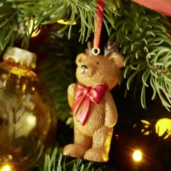 Décoration de Noël ourson à suspendre polyrésine H7cm (3 modèles)