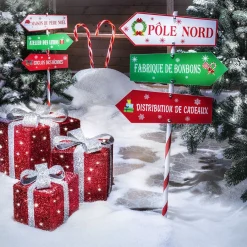 Décoration de Noël pancarte direction (2 modèles) < Gifi Clearance