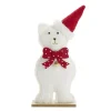 Décoration de Noël à poser ours bois blanc 15x6xH38cm